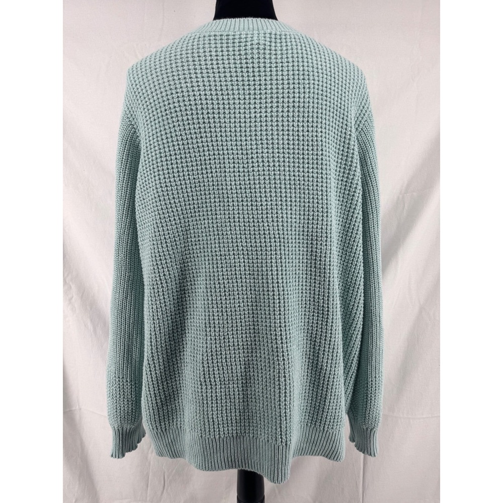 Time and Tru Womens XXXL 22 Light Blue Textured Cable Knit Crew Neck Sweater - Picture 2 of 5